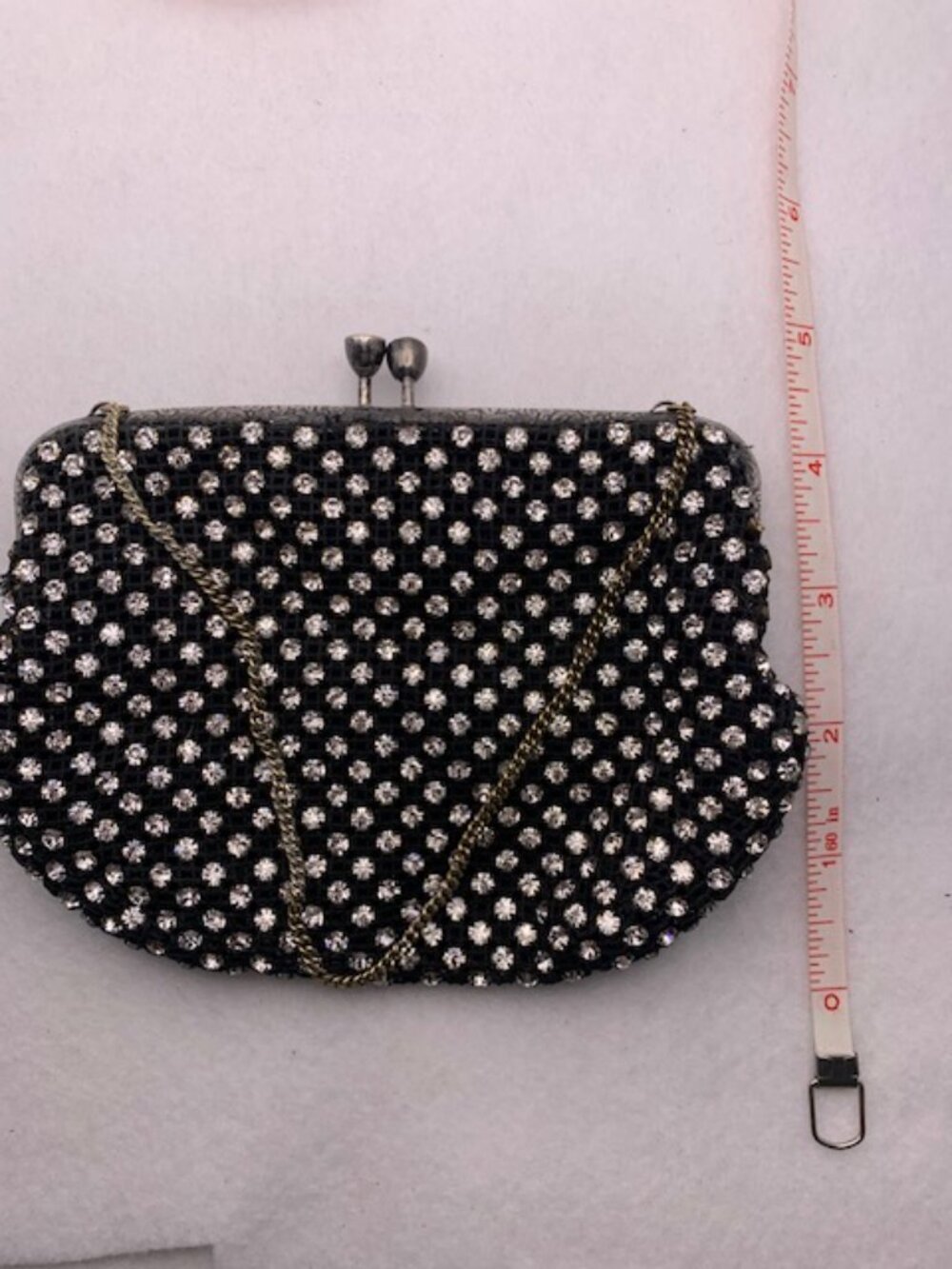 Vintage 60's evening bag with sterling silver frame - Picture 5 of 6